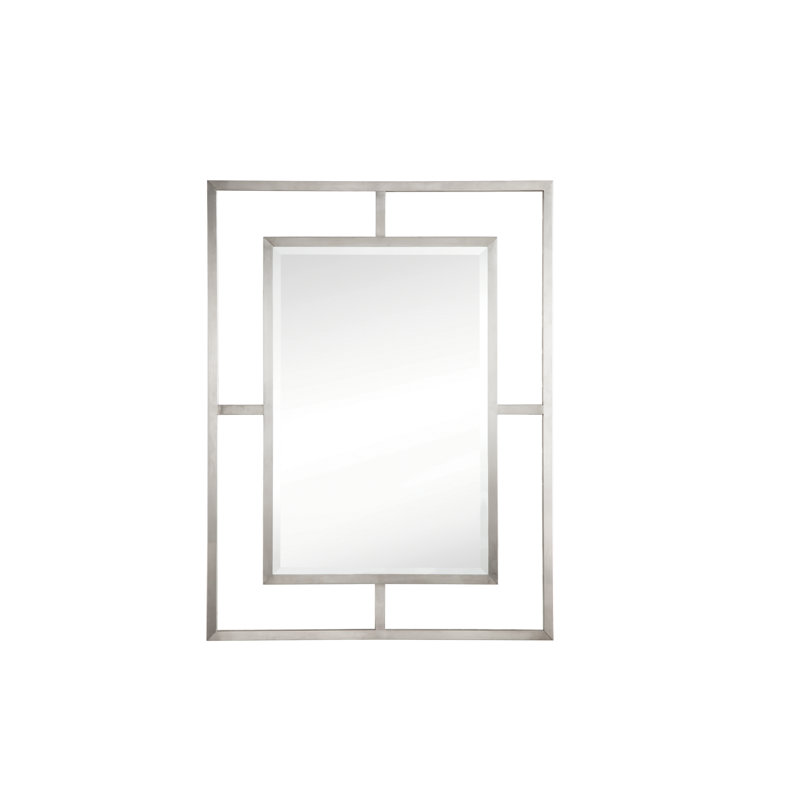 Boston Rectangle Stainless Steel Wall Mirror, Brushed Nickel