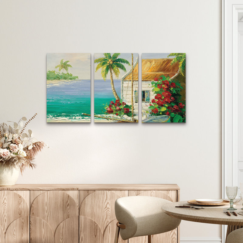 "Wall West Breeze", ensemble d'art mural 3 panneaux - "Fine West Breeze" pour décoration de salon, de chambre à coucher ou de bureau 