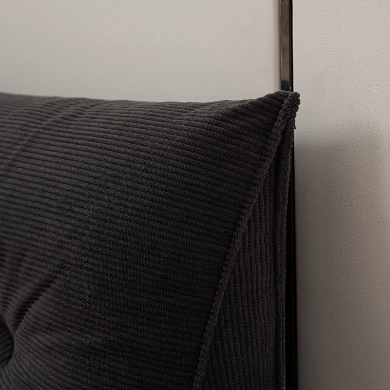  Polyester Headboard Back Support Throw Pillow, Black, 20"H x 39"W