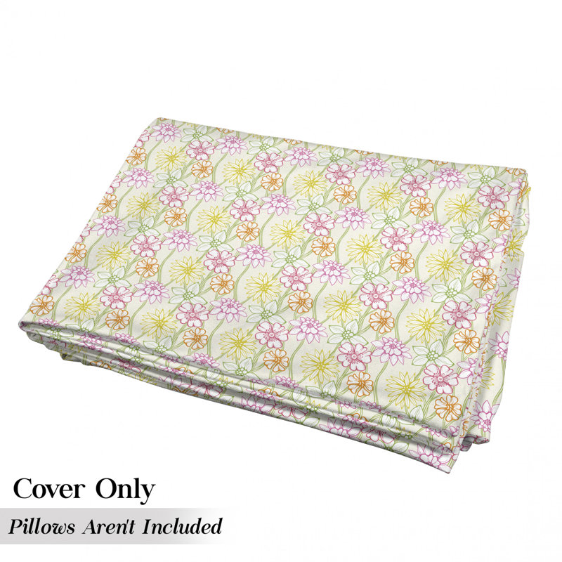 Housse de coussin d'extérieur à motif de fleurs de printemps, H 2 po x l 27 po x P 88 po