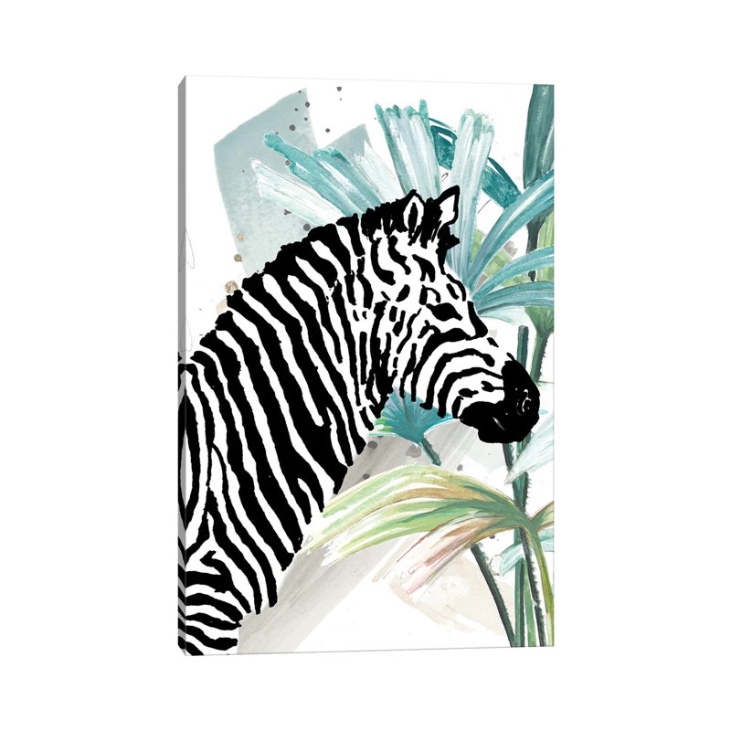 Tropical Zebra by Patricia Pinto - Wrapped Canvas Gallery-Wrapped Canvas Giclée, 30.48cm H x 20.32cm W