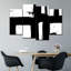 «Black and White Minimalist Abstract», reproduction sur toile-93821414