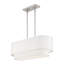Lustre moyen en bronze 3 lumières avec abat-jour rigide blanc cassé fabriqué à la main-1111142664