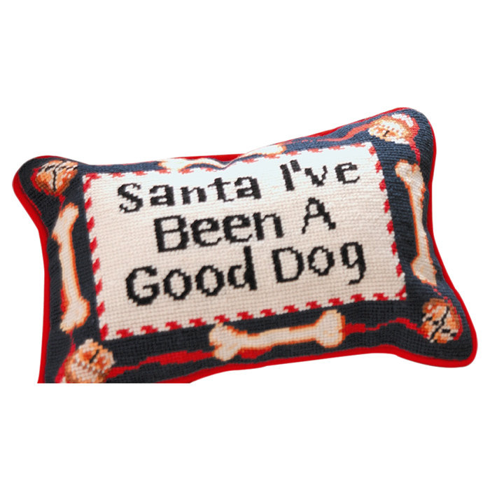 Coussin en laine Needlepoint Good Dog