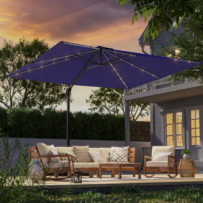 10x8ft LED Rectangle Cantilever Umbrella