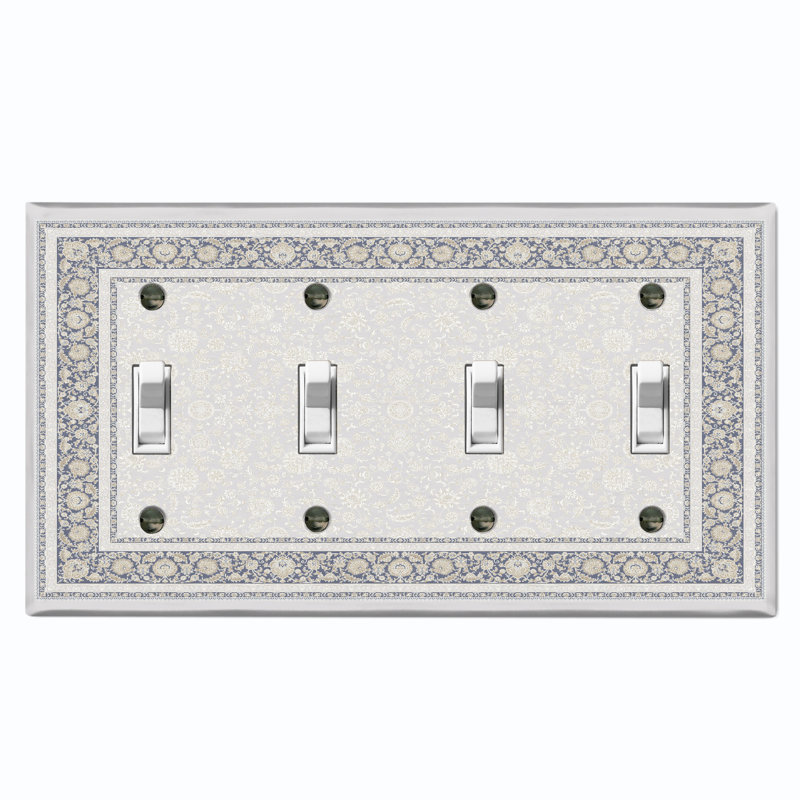 Plaque murale standard avec interrupteur à bascule rustique à motif de tapis rustique gris