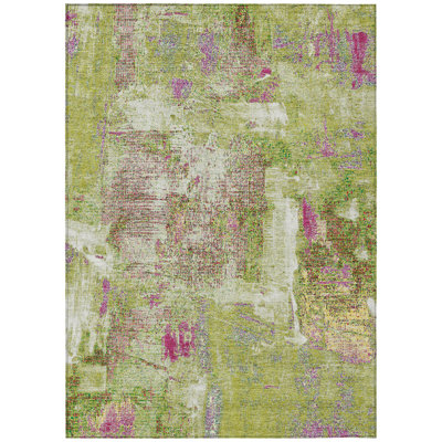Aria Lime Washable Indoor-Outdoor Rug - 