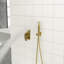 10 Inch Wall Mounted Shower System - Gold Square Dual Head With Easy Clean Nozzle And Handheld Spray Mount Valve 360 Adjustable Showerhead
