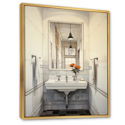 Bathroom Canvas Wall Art, Minimalist Spa Oasis Print - Bathroom Minimalist Oasis I