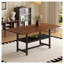 Table de salle à manger de 71 po avec tablette inférieure et plateau en bois aggloméré texturé noir-1446839259
