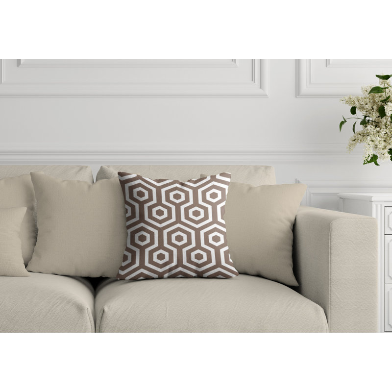 Housse et insert de coussin décoratif extérieur Hilton, Taupe, H 17 po x l 17 po