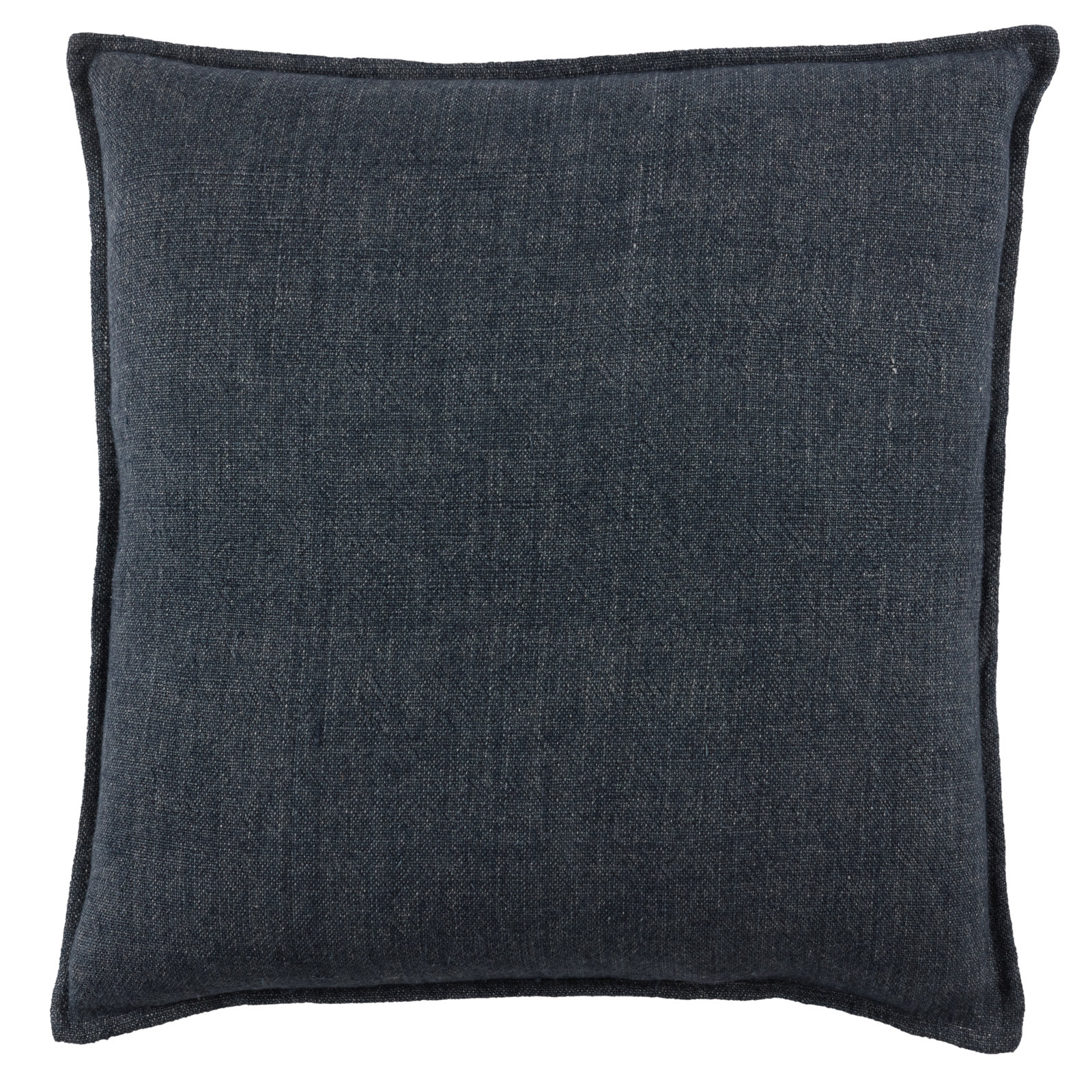 Burbank Linen Throw Pillow, Down, 20" x 20", Dark Blue