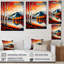 Bouleaux rouges et oranges au bord du lac VI - paysage, art mural sur toile-1676473201-1676473208
