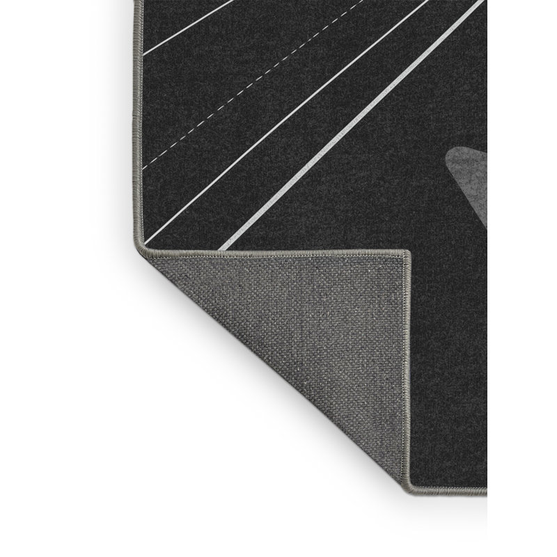Tapis gris doux et moelleux de basketball à trois points Ellman, 4 x 2