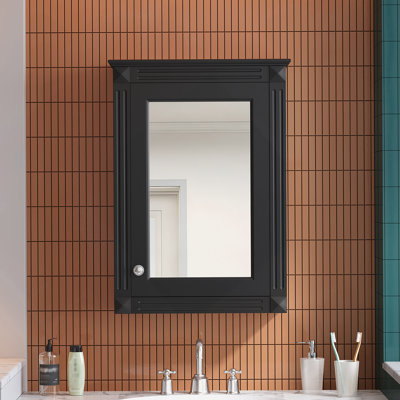 Armoire de rangement murale avec miroir et tablettes réglables, idéale pour les toilettes et pour économiser de l'espace dans les salles de bain modernes