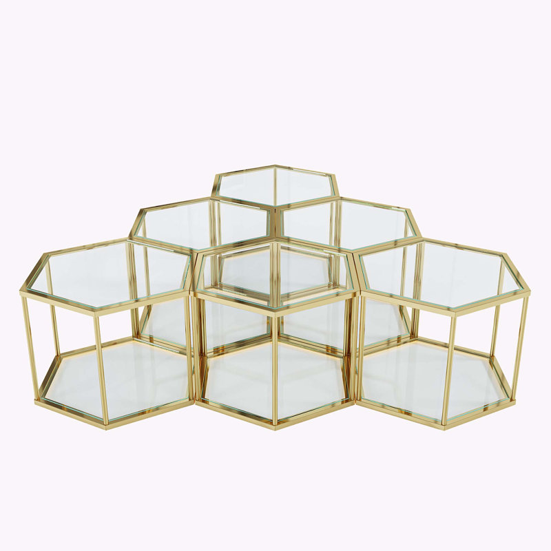 Ensemble de salon polyvalent et élégant 1 + 5 avec table basse, table de chevet et table d'appoint
