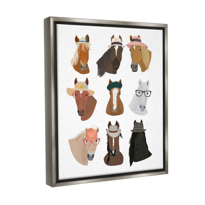 Horses With Various Hats Floater Frame "" by Hanna Melin on Canvas -  Trinx, CC5ABCEB20CD4348B3D13EEAD986ADFA