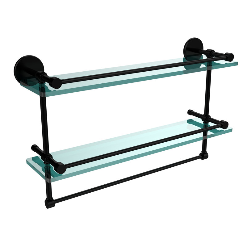 Tablette 2 pièces Dalston, H 12 po x l 22 po x P 5 po, Noir mat
