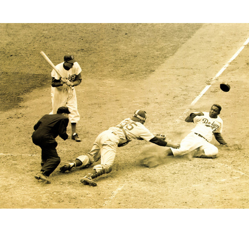 Jackie Robinson volant la maison, H 36 po x l 48 po