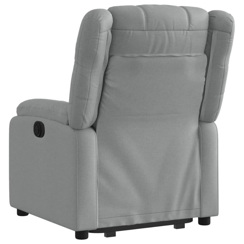 Upholstered Massage Chair, Gray Polyester, Power