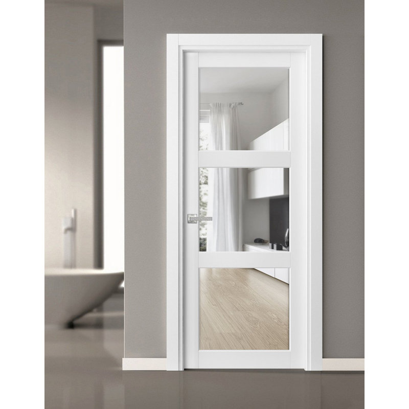 Porte de placard coulissante en verre Lucia, 24 po x 80 po
