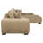 Plather Camel Upholstered Sectional Chaise Sofa