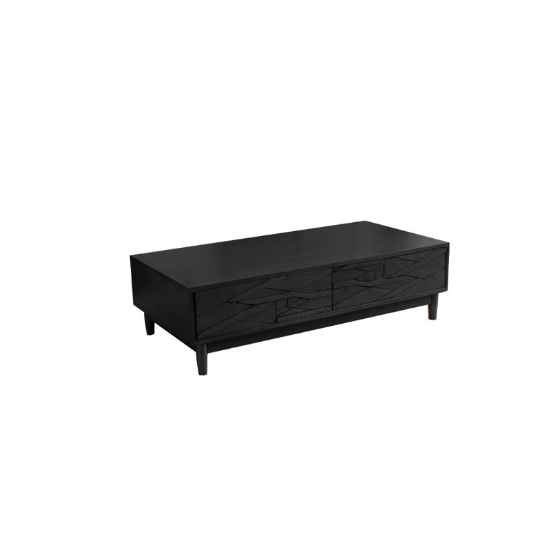 Table basse American, H 15,75 po x L 55,12 po x l 27,56 po, Noir, noir, noir, noir