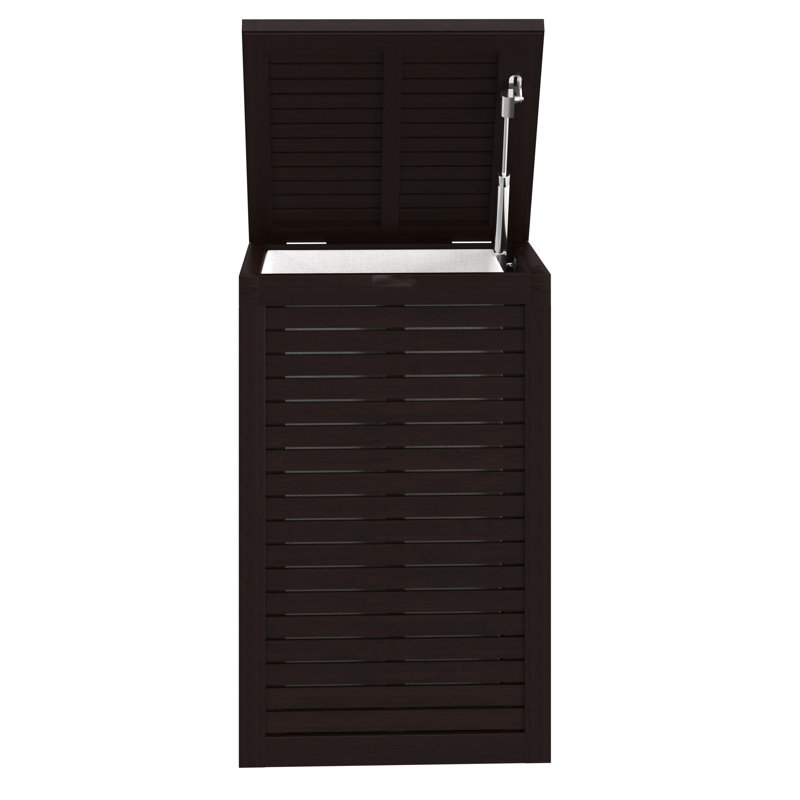 Spa Wood Laundry Hamper with Handles, Medium (22" H x 13.75" W x 13.75" D)