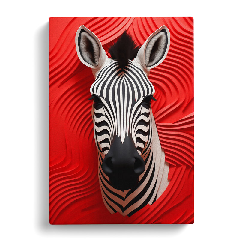 Zebra Geometric - Wrapped Canvas, 76cm H x 50cm W x 3cm D