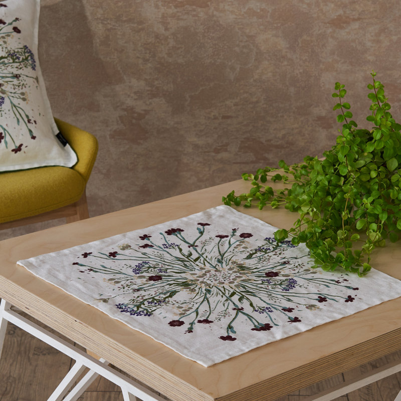 Alexus Linen Floral Square Napkin