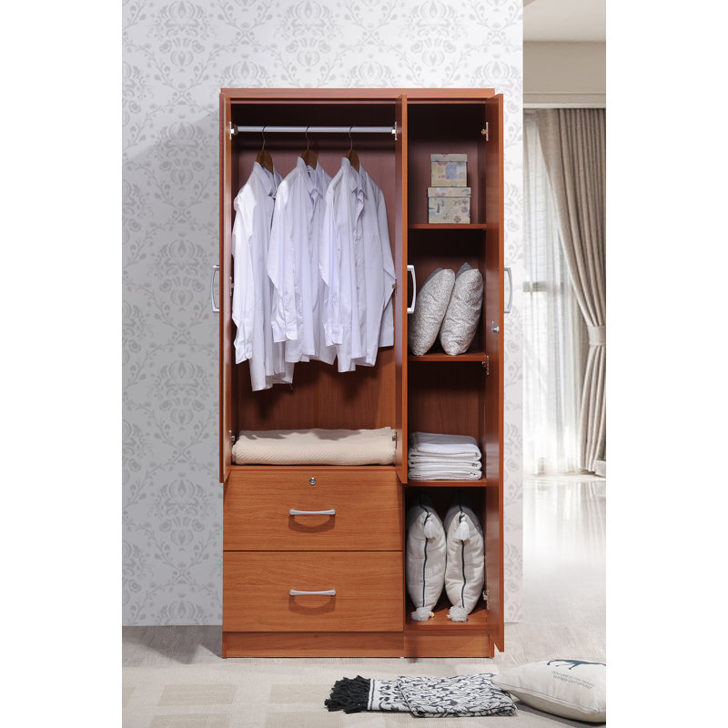 Armoire 3 portes Blankenship, Cerisier