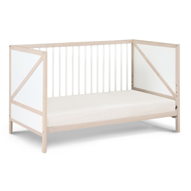 Lit de bébé Pixie Zen 3-en-1 en naturel délavé / blanc, Naturel / Blanc