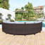 Ensemble de canapé modulaire d'extérieur courbé en osier brun 5 pièces 5 pièces-1760997234