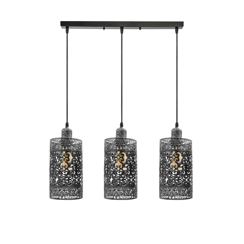 Lulette 3 - Light Kitchen Island Pendant, Brushed Silver