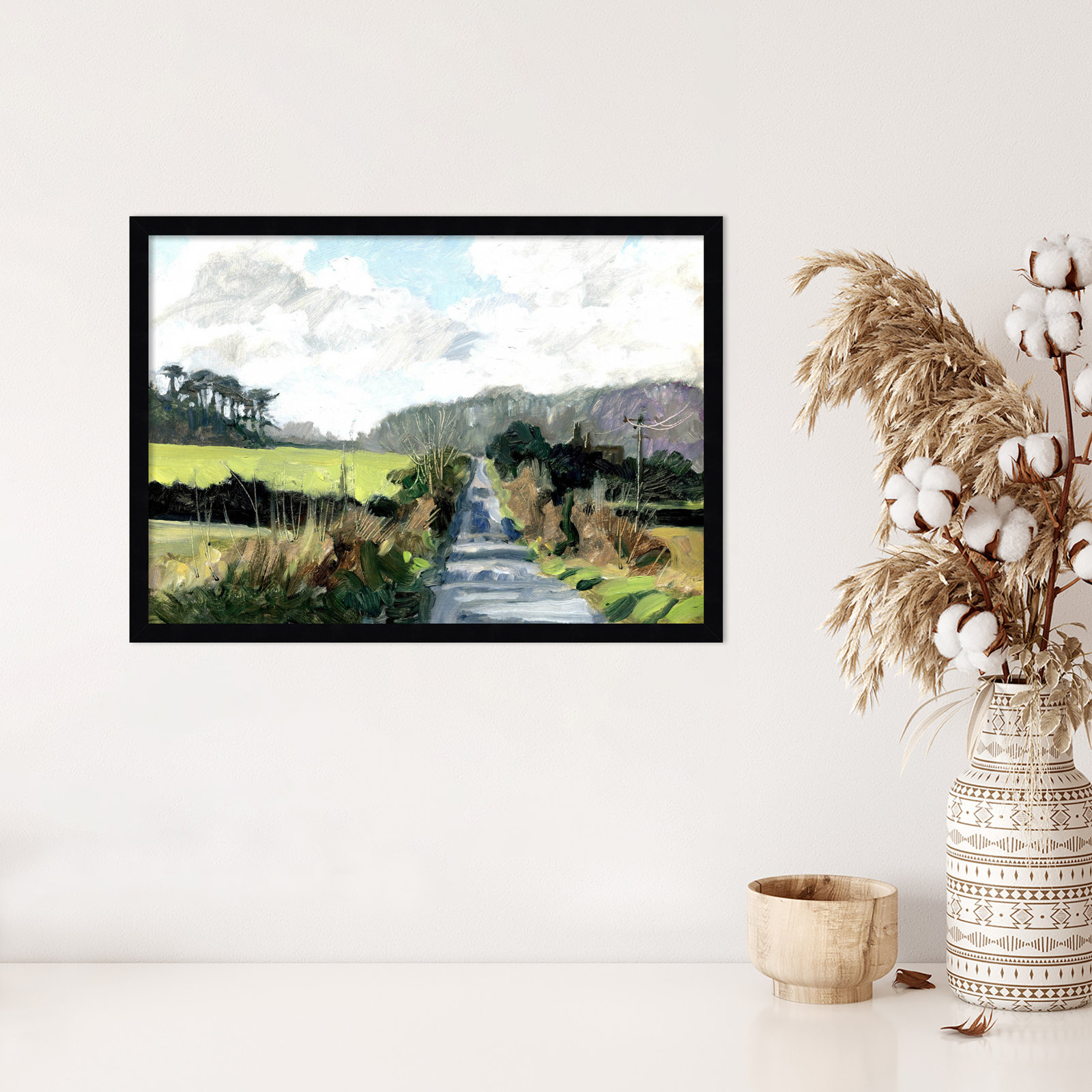 Ceylon "Ripple Lane" Print by Clive Metcalfe, 18" H x 25" W x 1" D, Black