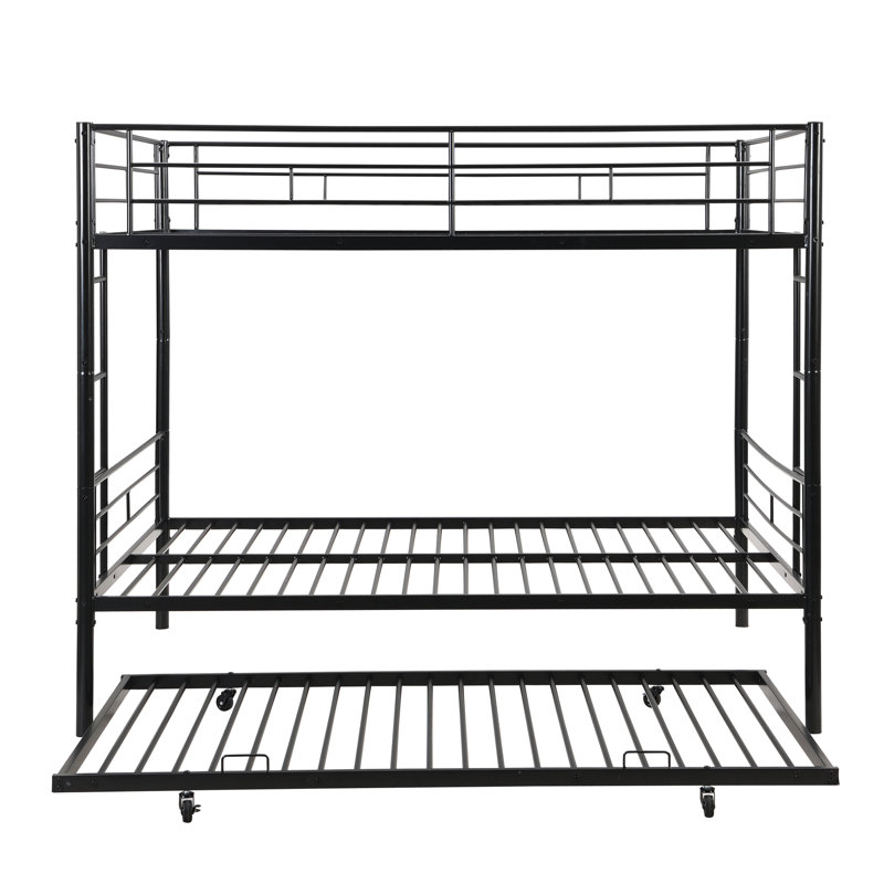 Lit double superposé double avec lit gigogne en métal, aucun sommier requis, assemblage facile