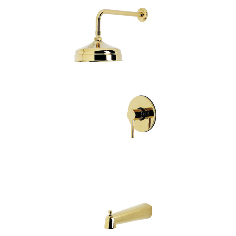 Kingston Brass Concord Single-Handle Pressure Balanced Tub and Shower Faucet, Polished Brass