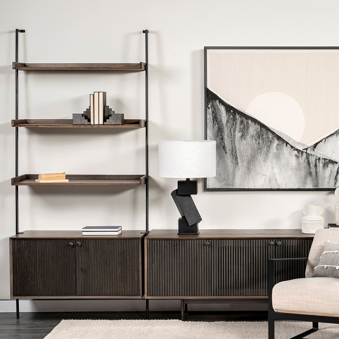 Enya Narrow Ladder Bookcase
