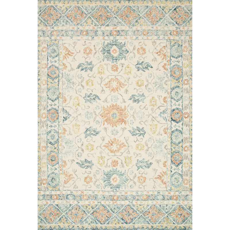 Mcclelland Hand Hooked Wool Oriental Indoor Rug, Rectangle 9'3" x 13'