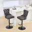 Cuir PU noir avec hauteur réglable et confortable de 2 chaises de bar, dossier pour îlot de cuisine noir-1216902923