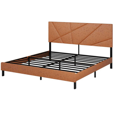 Square platform bed with under-bed storage,Full size metal bed frame