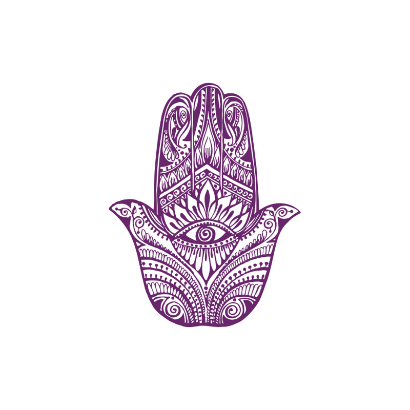 Décalcomanie murale yeux à main hamsa Eli, Violet