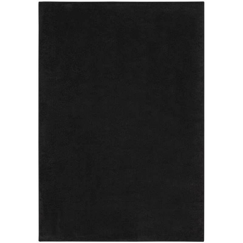 Mullican Sandy Solid Black Easy Care Indoor/Outdoor Area Rug, Rectangle 5' x 8'