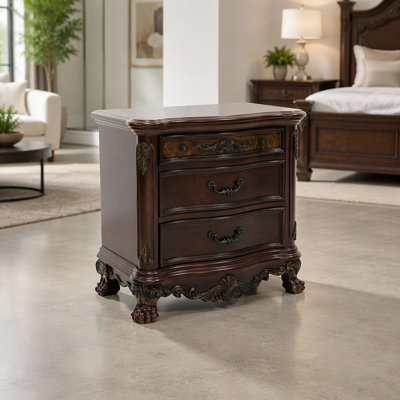 Ensemble de 2 tables de chevet en bois d'ingénierie traditionnel Nightstands