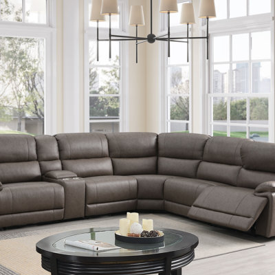 Synthetic Leather Motion Sectional Sofa