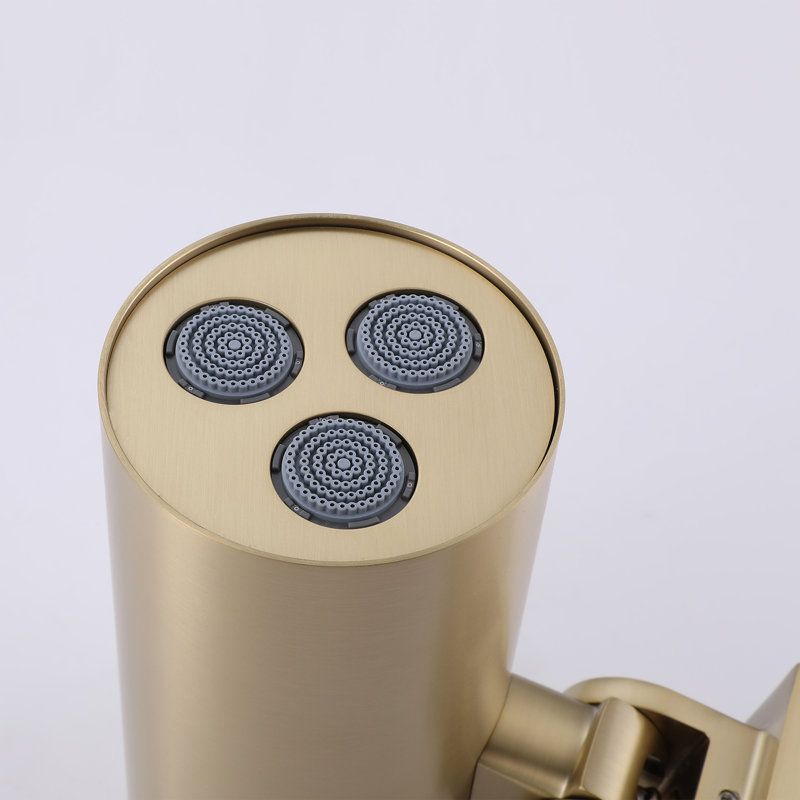 Système de douche complet avec valve brute, Or brossé