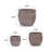 Handmade Glazed Ceramic Planter Set Of 3, 15/13/9 Inch Diameter, Ring Pattern, For Monstera And Fiddle Leaf Fig Outdoor Garden & Indoor Staircase Use, Breathable Clay, Beige-55348154
