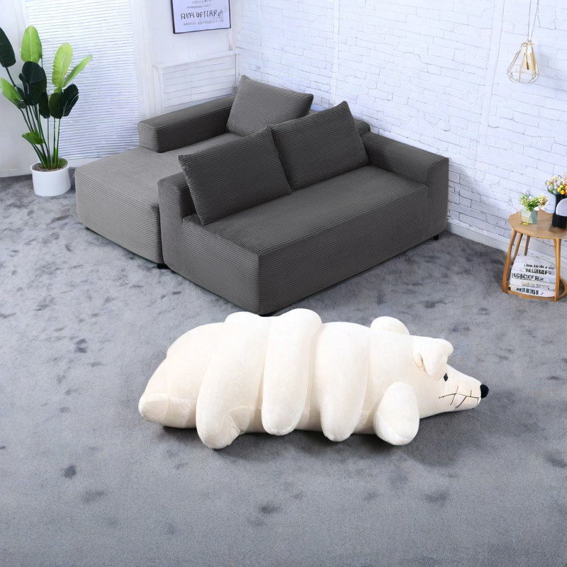 Canapé modulaire moderne gris avec sièges profonds pour la famille
