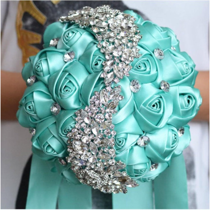 Bouquet de broche Quinceanera, Bleu sarcelle