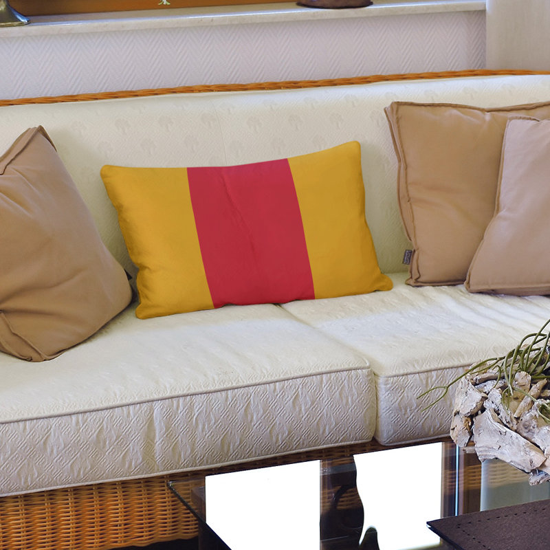Housse de coussin lombaire Atlanta, Jaune / rose, Kansas